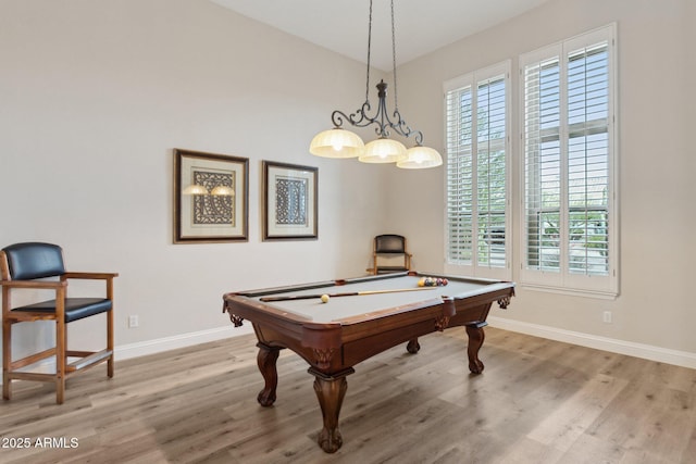 4960 E Dale Ln, Cave Creek, AZ 85331 - game room with baseboards, healthy amount of natural light, light wood-type flooring, and billiards