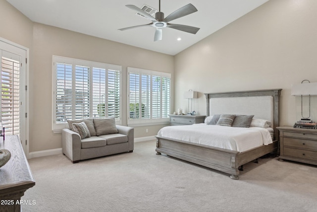 4960 E Dale Ln, Cave Creek, AZ 85331 - bedroom featuring carpet, baseboards, ceiling fan, and recessed lighting