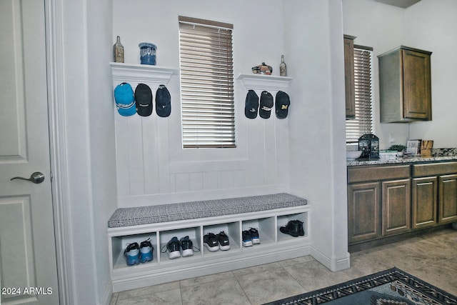 mudroom featuring light tile patterned floors