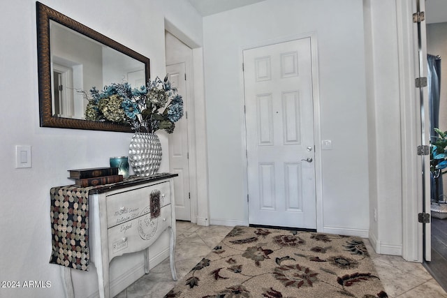 view of tiled entrance foyer