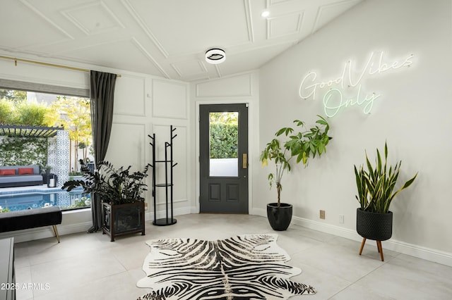 view of tiled foyer entrance