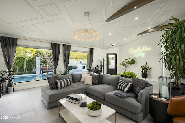 view of tiled living room