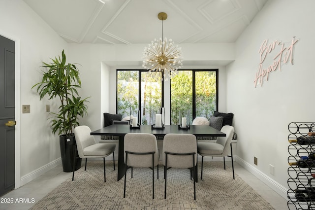 dining room featuring an inviting chandelier