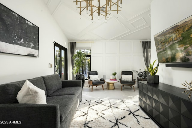 view of tiled living room