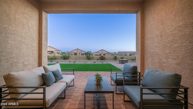 view of patio / terrace with an outdoor hangout area