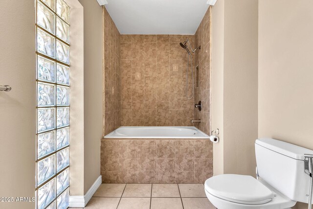 737 E 7th Pl, Mesa, AZ 85203 - bathroom with toilet, tile patterned flooring, and tiled shower / bath combo