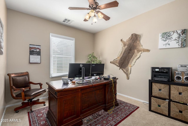 5612 S 21st Pl, Phoenix, AZ 85040 - carpeted office space featuring baseboards and a ceiling fan