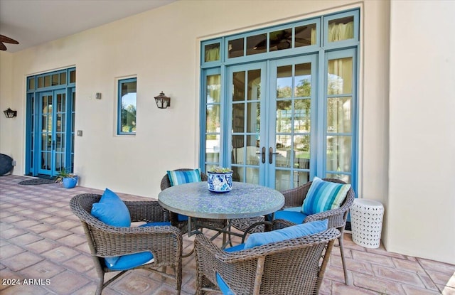 view of patio / terrace featuring french doors