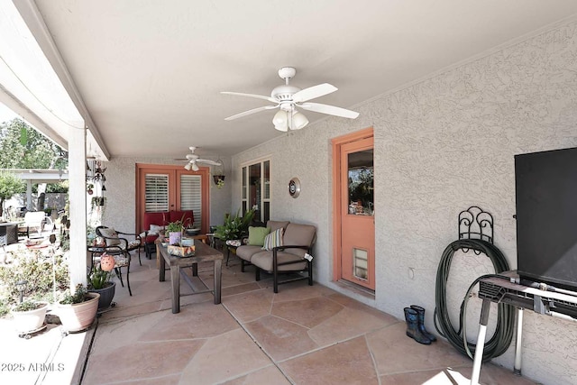 7537 W Bluefield Ave, Glendale, AZ 85308 - view of patio featuring ceiling fan and outdoor lounge area