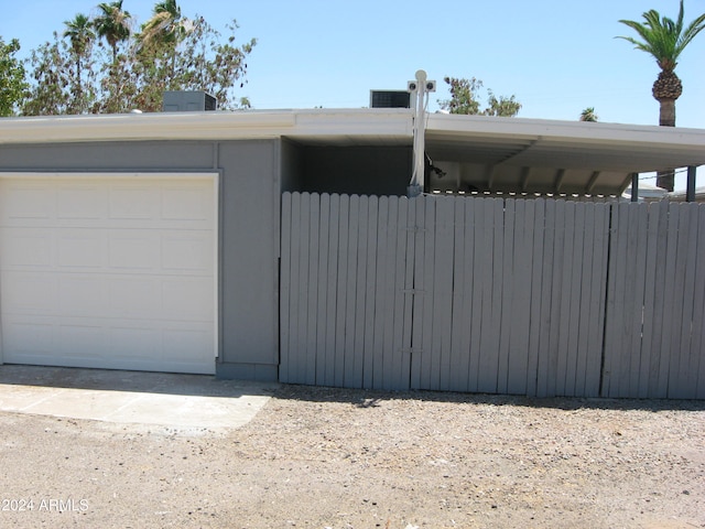 view of garage