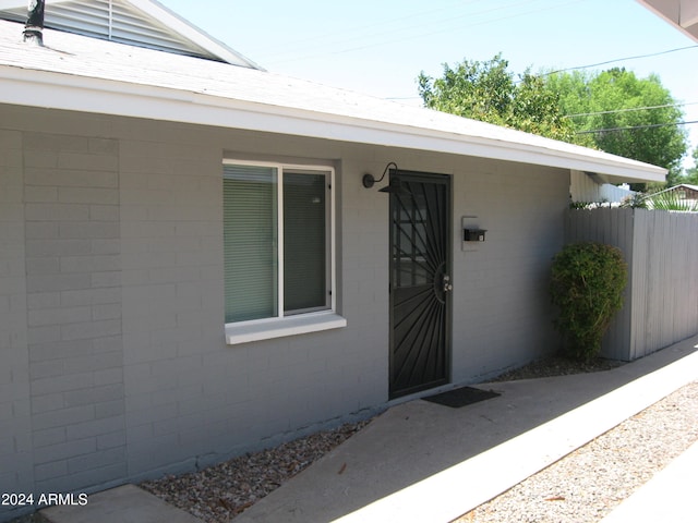 view of doorway to property