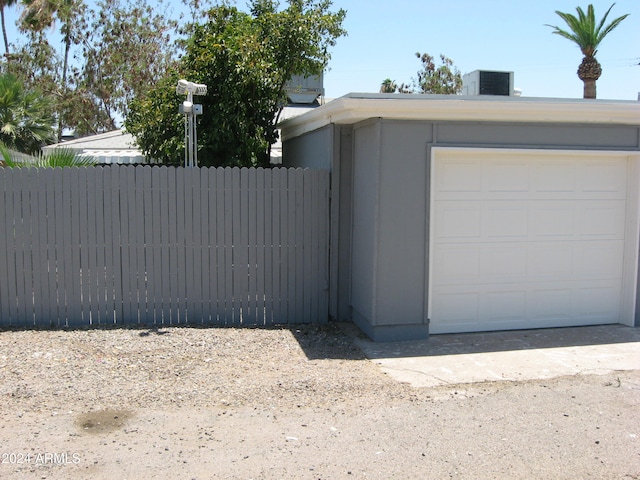 view of garage