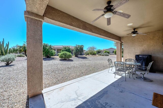 17041 W Artesia Dr, Surprise, AZ 85387 - view of patio / terrace with outdoor dining area and a ceiling fan
