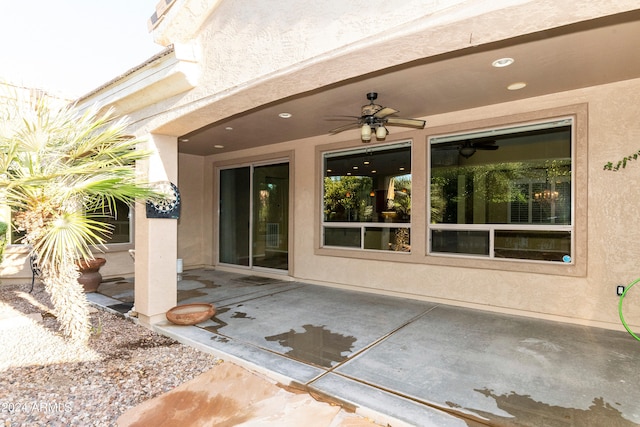 view of patio with a ceiling fan