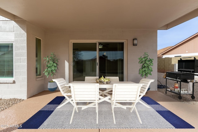 view of patio with outdoor dining space