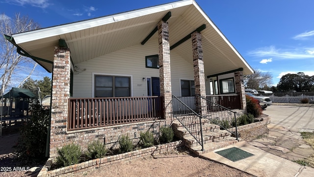 view of front facade featuring a porch