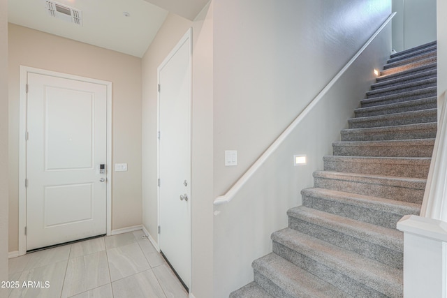 281 E Shamrock Dr, Chandler, AZ 85286 - foyer featuring stairs and light tile patterned flooring