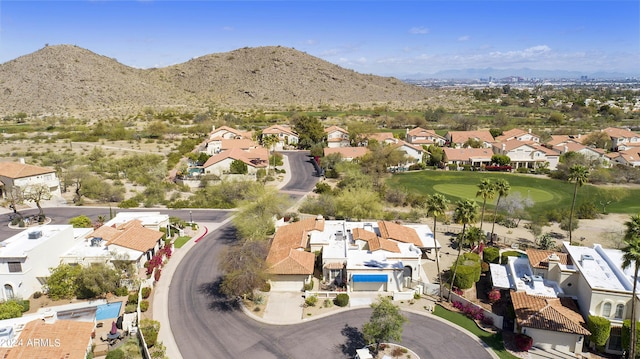 aerial view with a mountain view