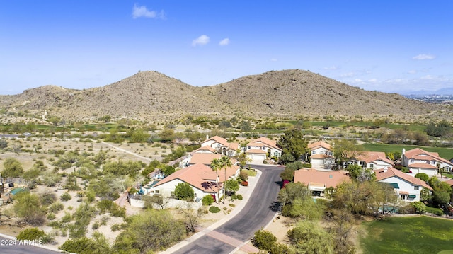 drone / aerial view with a mountain view