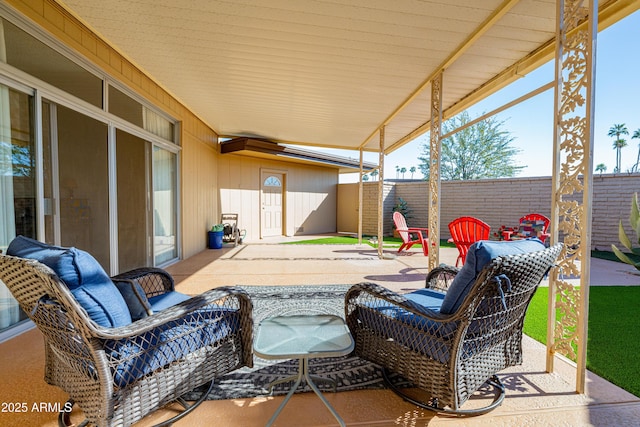 view of patio / terrace featuring a fenced backyard