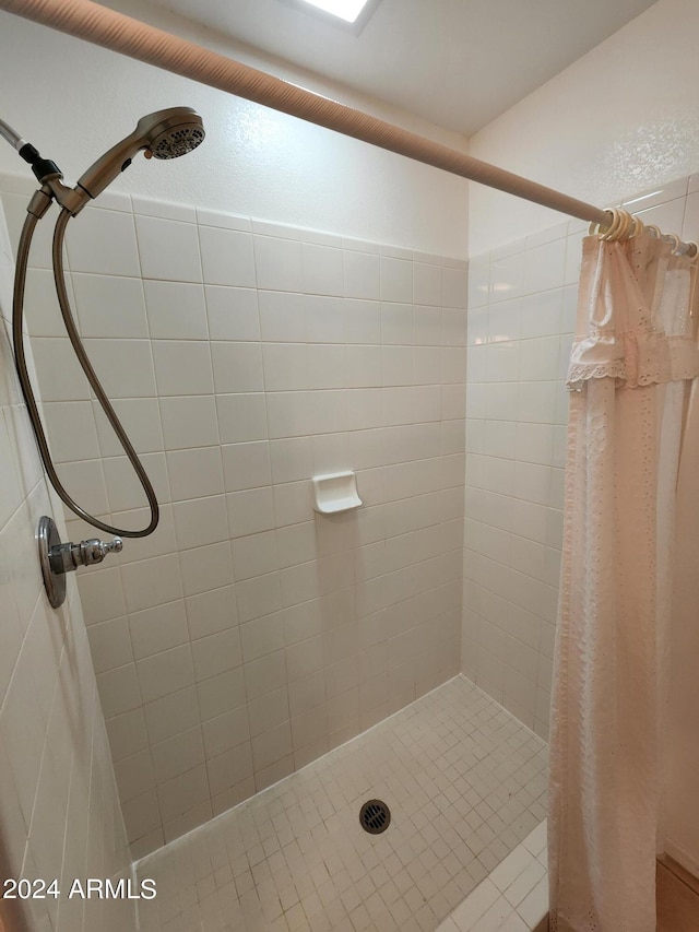 bathroom featuring a shower with shower curtain