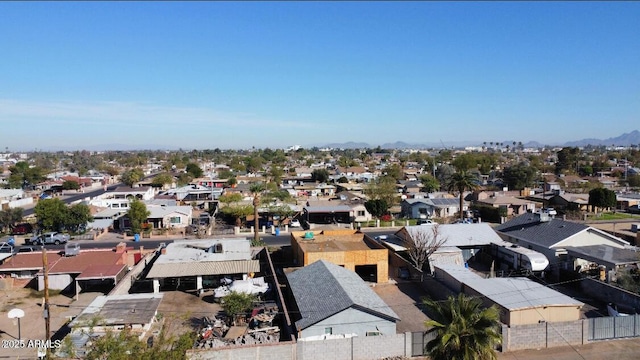 bird's eye view with a residential view