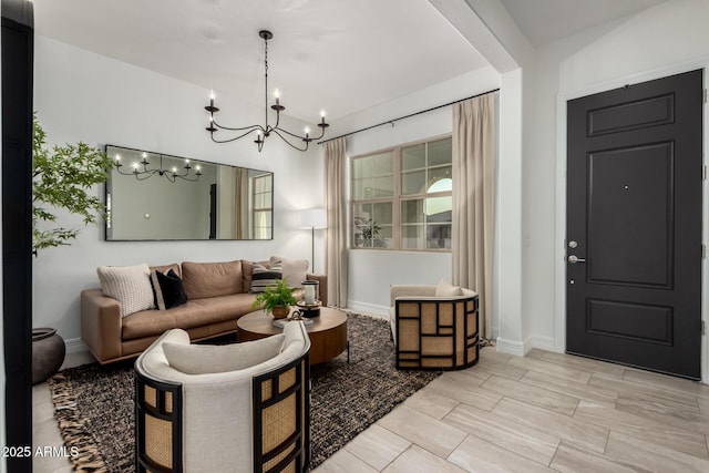 1931 E Aster Pl, Chandler, AZ 85286 - living room with a chandelier and baseboards