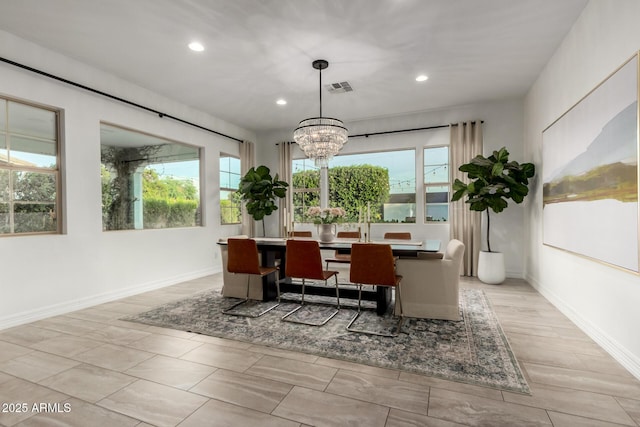 1931 E Aster Pl, Chandler, AZ 85286 - dining space with a chandelier and recessed lighting