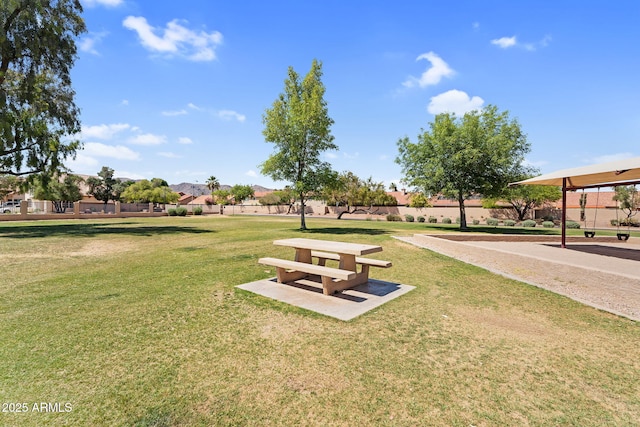 surrounding community featuring a yard and a residential view