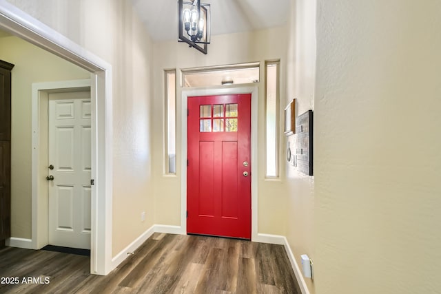 entrance foyer featuring dark hardwood / wood-style flooring