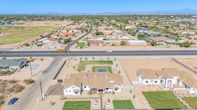 aerial view with a mountain view