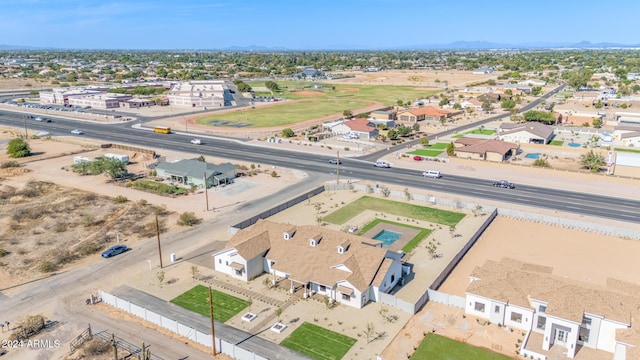 aerial view with a residential view