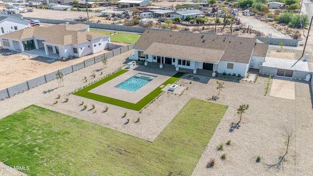 aerial view with a residential view
