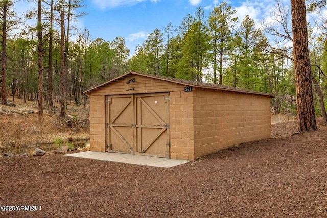 view of shed