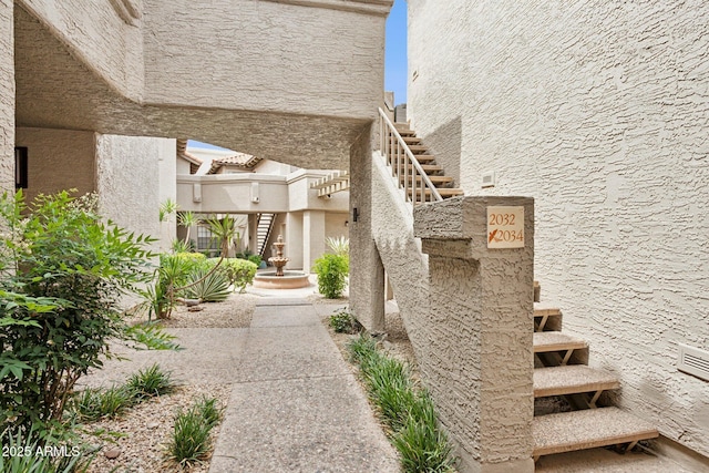exterior space featuring stucco siding