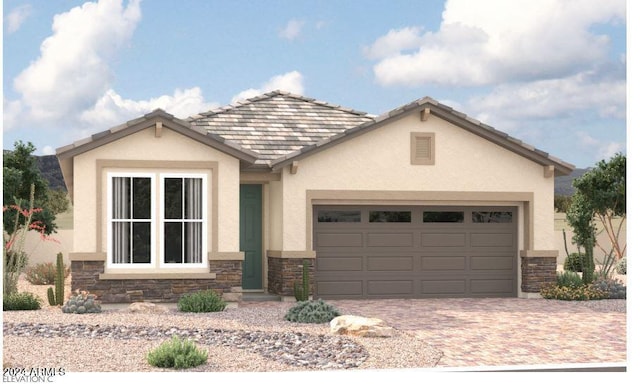 view of front facade featuring a garage