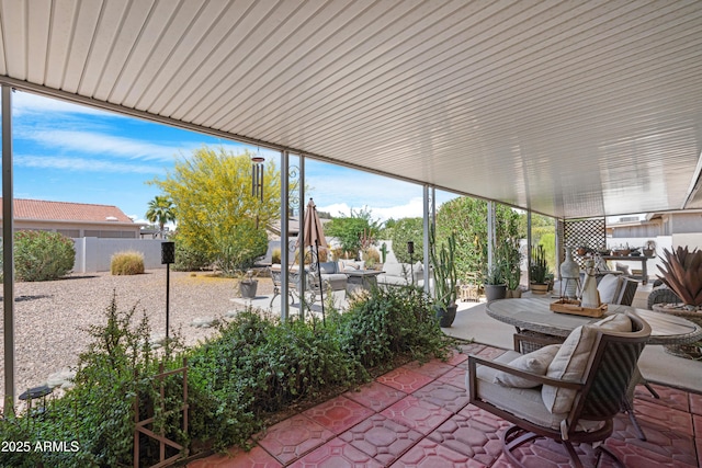 9621 E Calgary Ave, Sun Lakes, AZ 85248 - view of patio / terrace with a fenced backyard