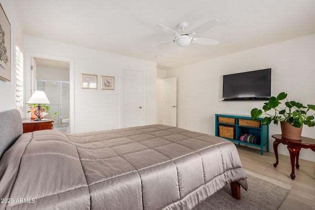 1874 E Mesquite Ave, Apache Junction, AZ 85119 - bedroom with a ceiling fan and connected bathroom