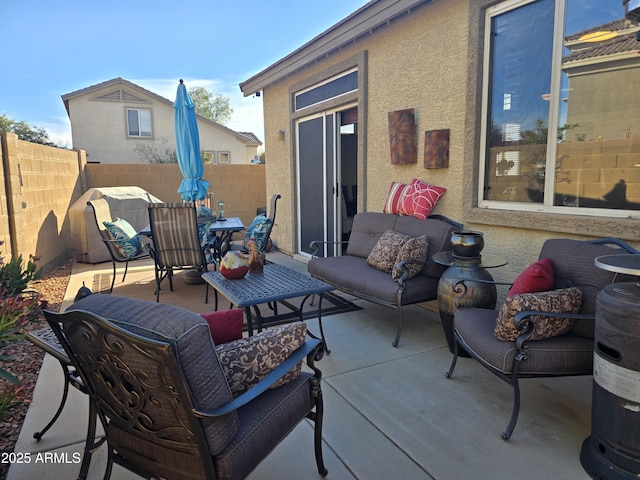 view of patio with an outdoor hangout area