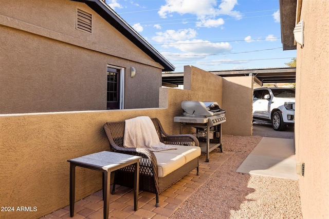 view of patio with grilling area