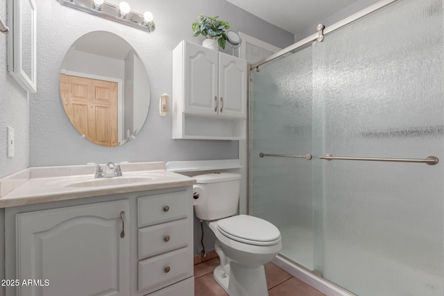 2003 W Tyson St, Chandler, AZ 85224 - full bath with vanity, tile patterned floors, toilet, and a shower stall