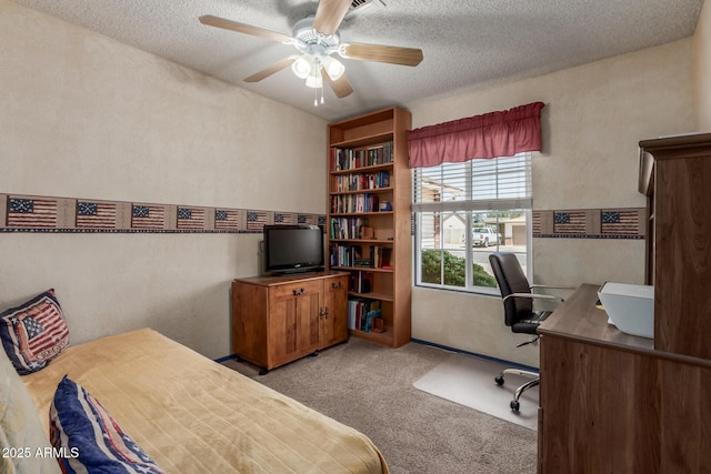 2003 W Tyson St, Chandler, AZ 85224 - carpeted bedroom with a ceiling fan and a textured ceiling