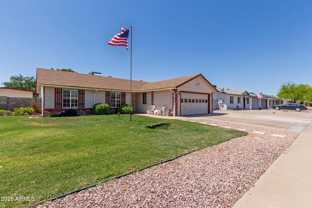 2003 W Tyson St, Chandler, AZ 85224 - ranch-style home featuring a garage, a front lawn, fence, and concrete driveway