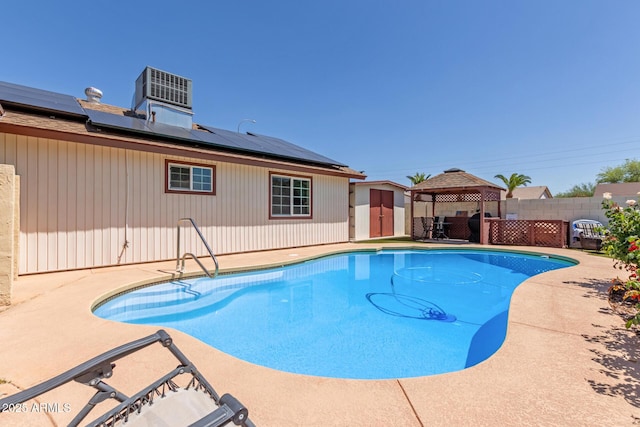 2003 W Tyson St, Chandler, AZ 85224 - view of swimming pool with a fenced in pool, a patio, a gazebo, and a fenced backyard