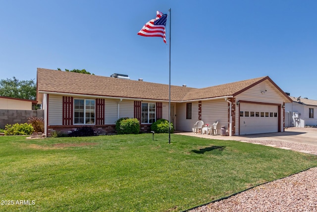 2003 W Tyson St, Chandler, AZ 85224 - single story home featuring driveway, a front yard, brick siding, fence, and an attached garage