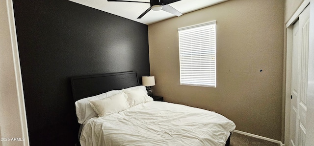 4705 E Red Oak Ln Unit 101, Gilbert, AZ 85297 - carpeted bedroom with a closet and a ceiling fan
