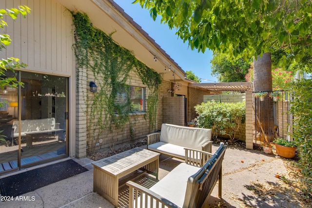 view of patio / terrace with an outdoor living space