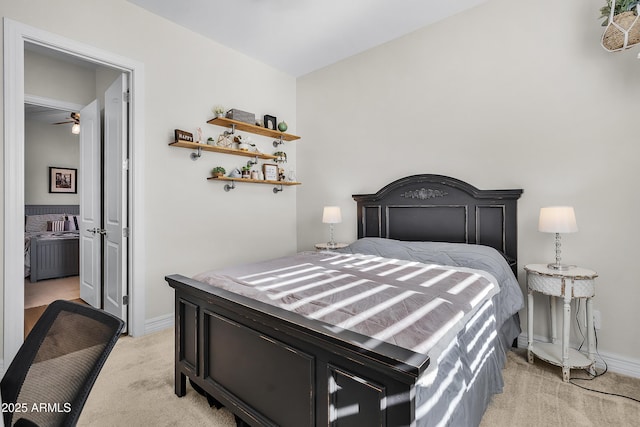 1439 E Mead Dr, Gilbert, AZ 85298 - bedroom featuring light colored carpet, baseboards, and ensuite bathroom