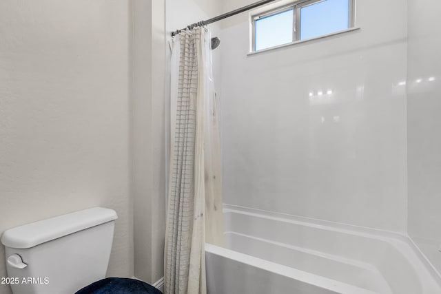 1439 E Mead Dr, Gilbert, AZ 85298 - bathroom with toilet and shower / bath combo with shower curtain