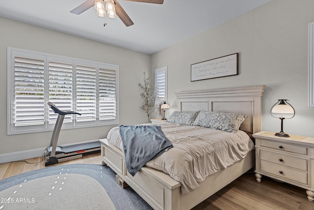 1439 E Mead Dr, Gilbert, AZ 85298 - bedroom featuring wood finished floors and a ceiling fan